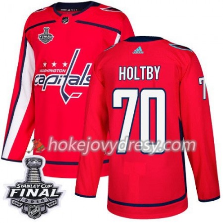 Pánské Hokejový Dres Washington Capitals Braden Holtby 70 2018 Stanley Cup Final Patch Adidas Červená Authentic